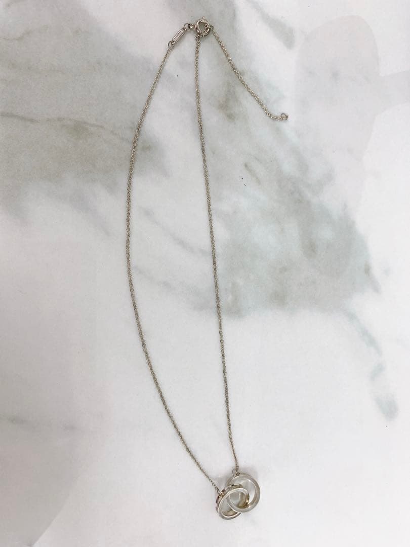 ＊Tiffany&co. 2連リングネックレス　 インターロッキング　1837