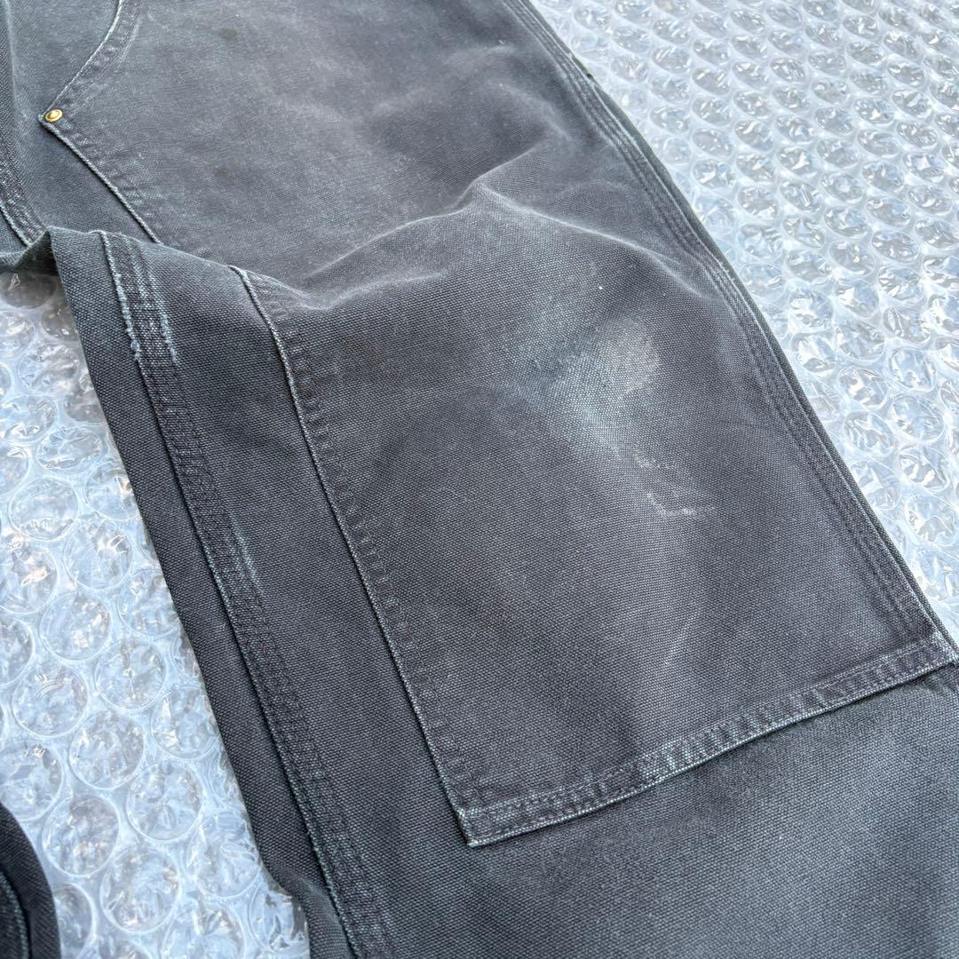 雰囲気抜群 90s メキシコ製 Carhartt ダブルニー ワークパンツ ブラ