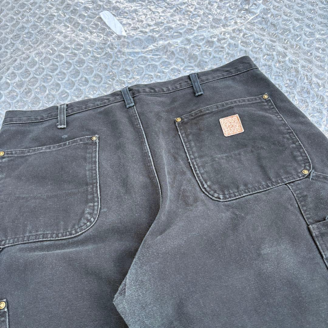 雰囲気抜群 90s メキシコ製 Carhartt ダブルニー ワークパンツ ブラ