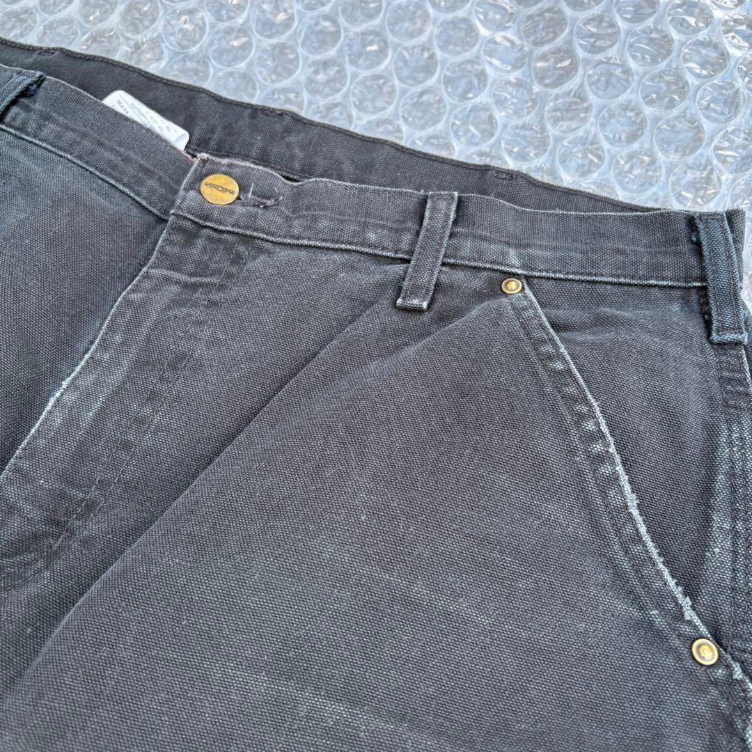 雰囲気抜群 90s メキシコ製 Carhartt ダブルニー ワークパンツ ブラ