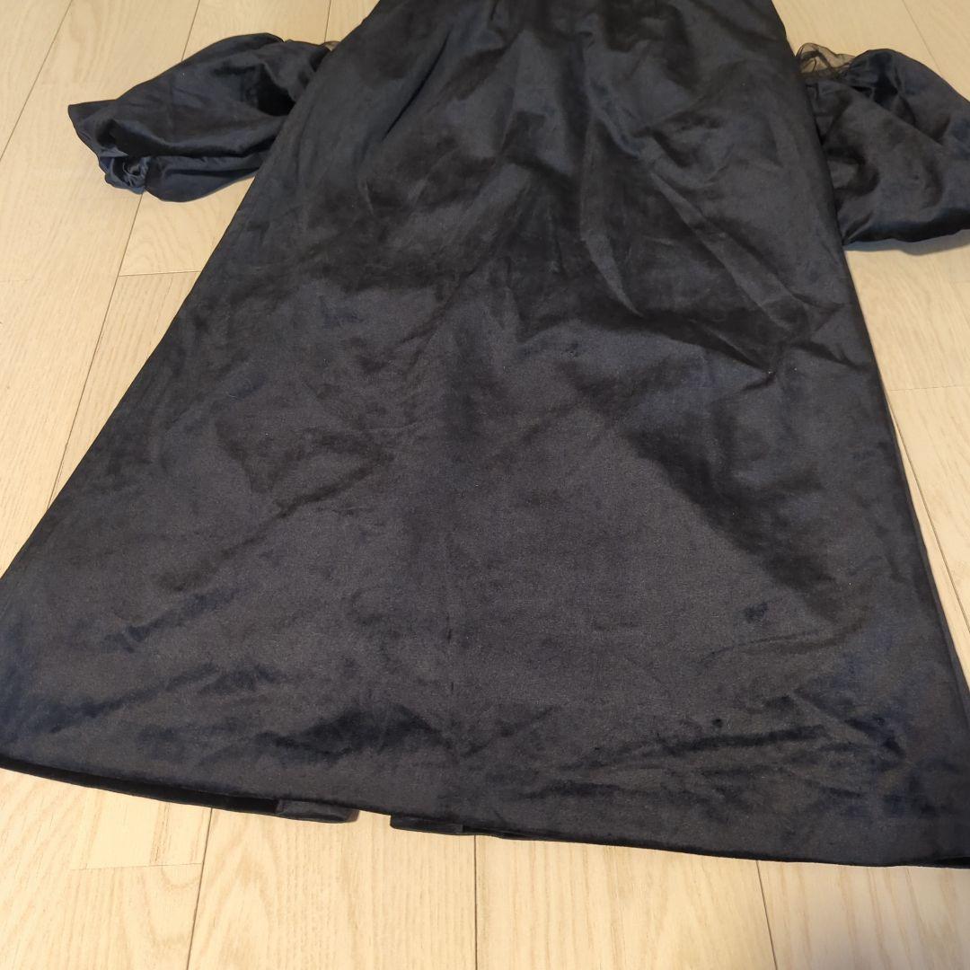 Ameri　SOUFFLE SLEEVE VELOUR DRESS