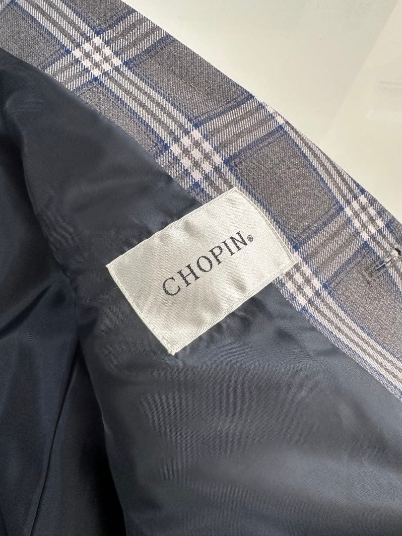 【値下げ！】CHOPIN★ショパン　スーツセット グレー×ブルーチェック 130