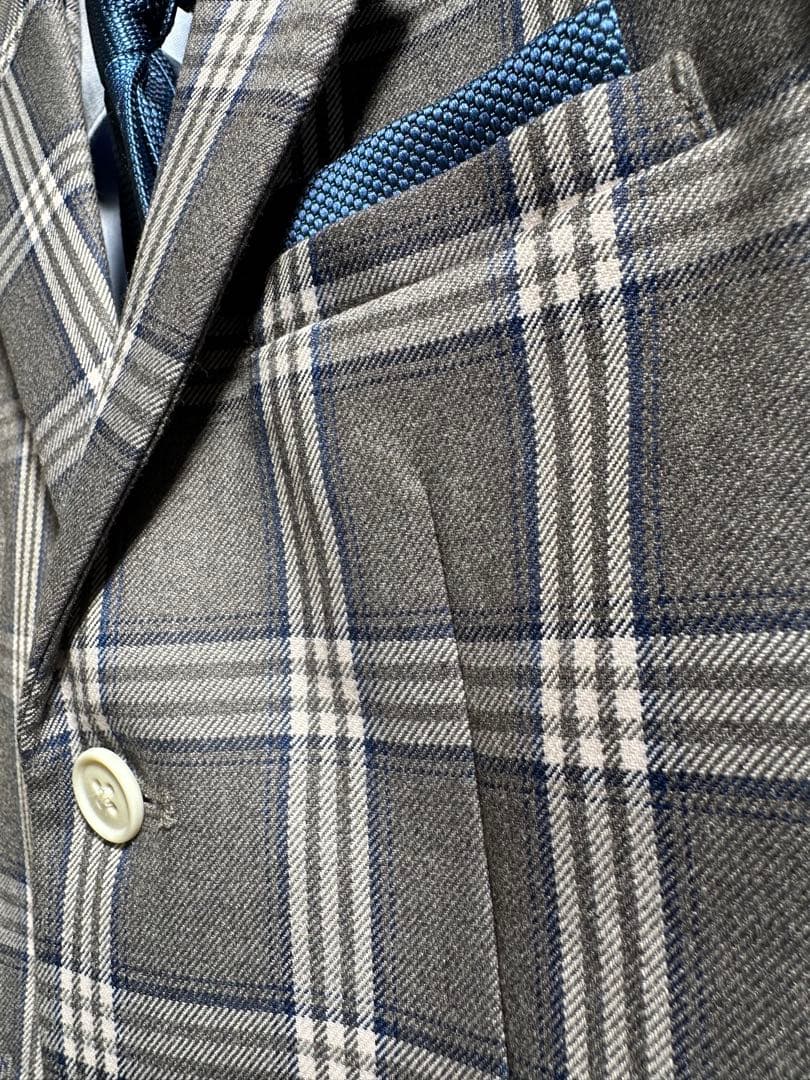 【値下げ！】CHOPIN★ショパン　スーツセット グレー×ブルーチェック 130