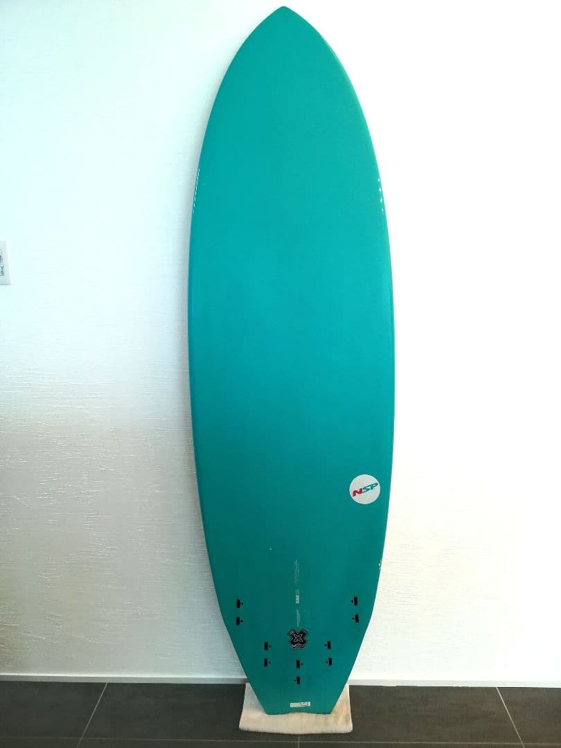 【美品】NSP6'4ft フィン/デッキパッド/リーシュ7ft含 ショートボード