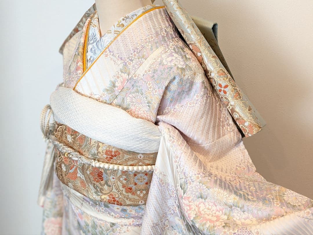 振袖フルセット 身丈161裄62 金彩 白系 逸品 成人式