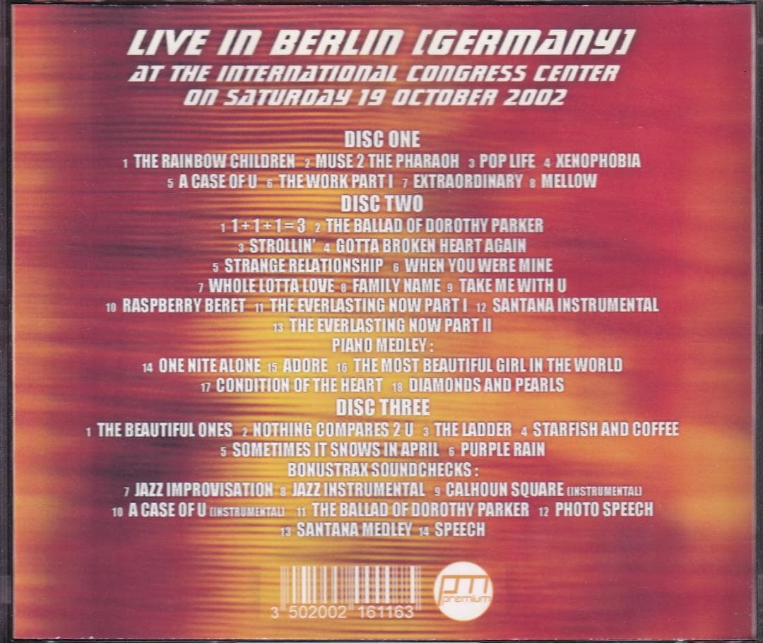 Prince／One Nite Alone... in BERLIN　3CDお宝