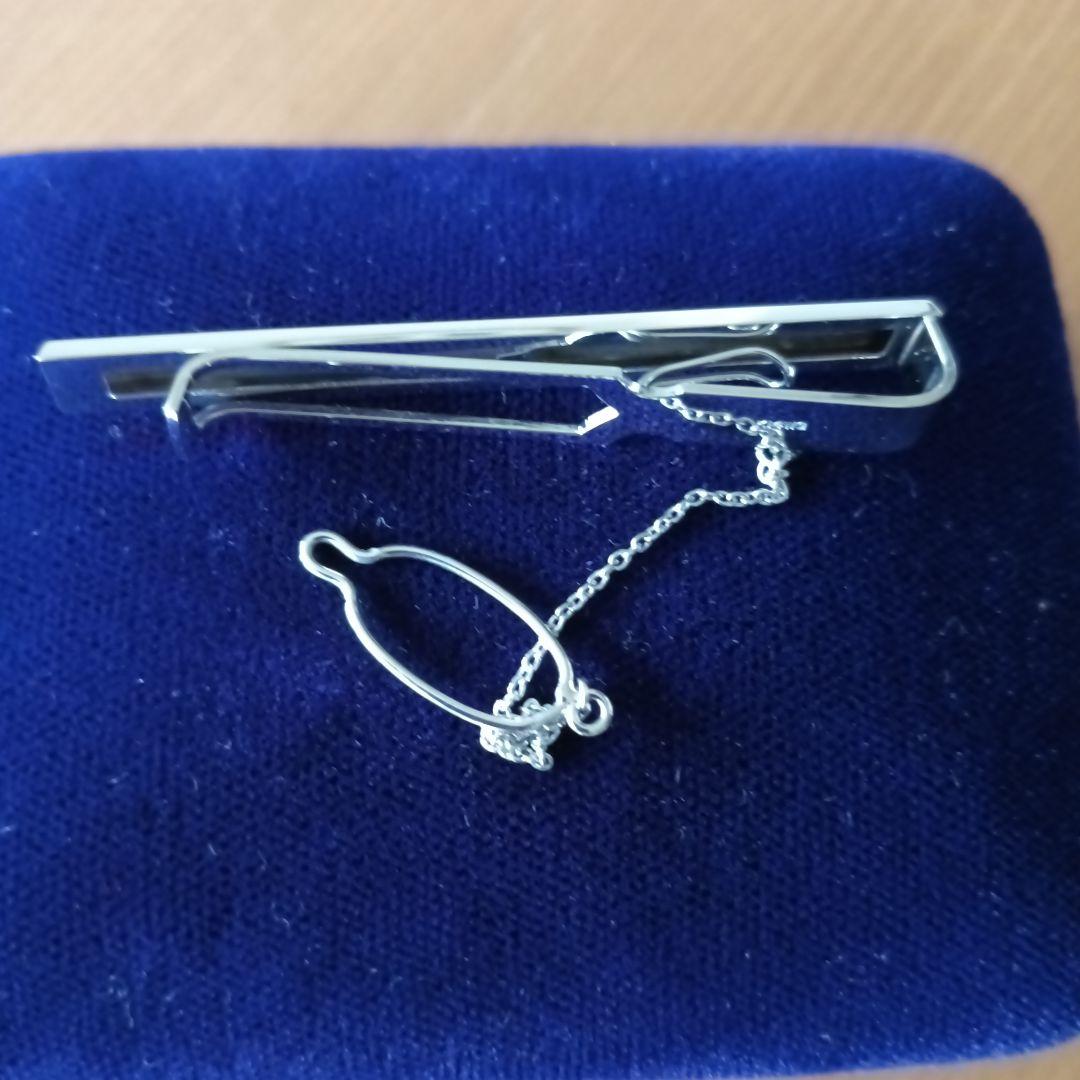 ネクタイピンシルバー K14WGケース付き