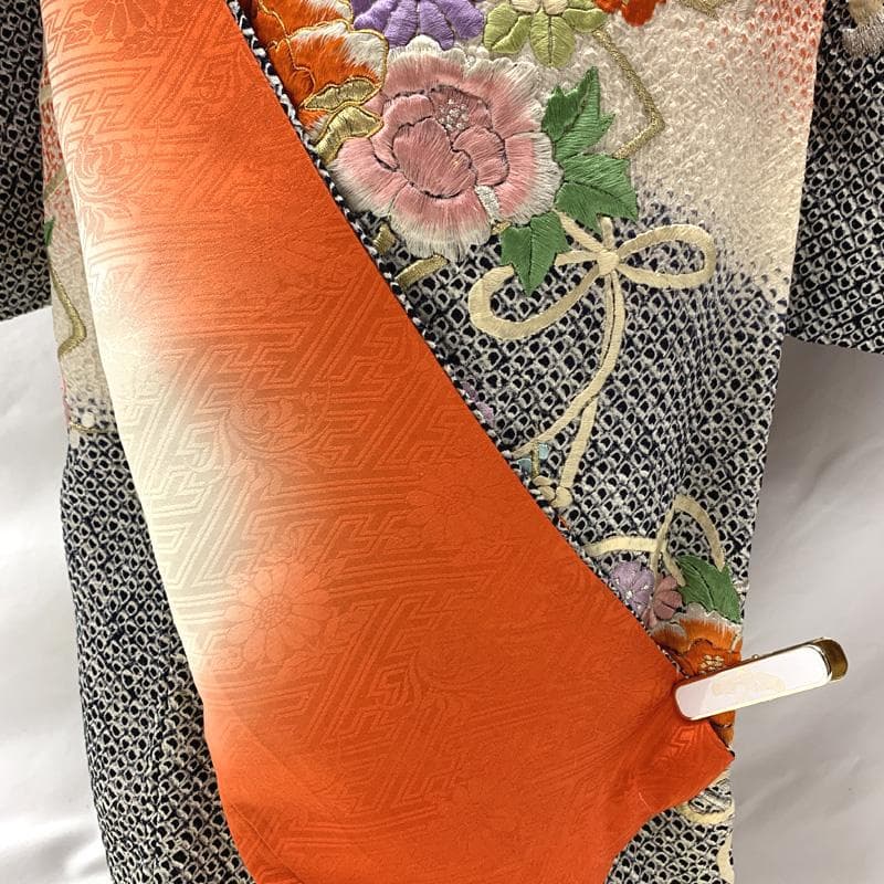 505ag1,帯揚げ,しごき□七五三 七歳 女児 着物&袋帯&長襦袢 総絞り