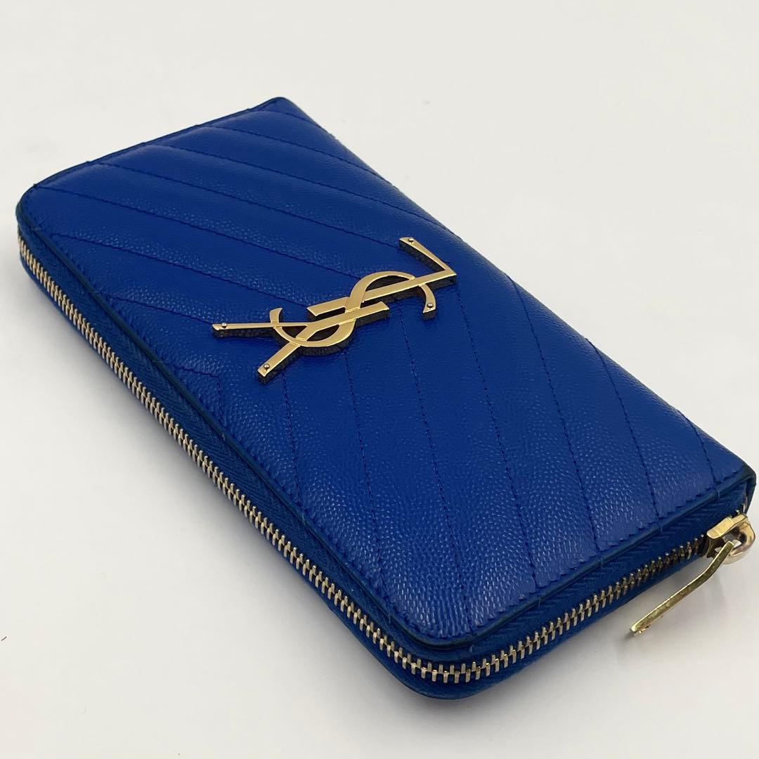 SAINT LAURENT 長財布 ラウンドファスナー カサンドラ ゴールドロゴ