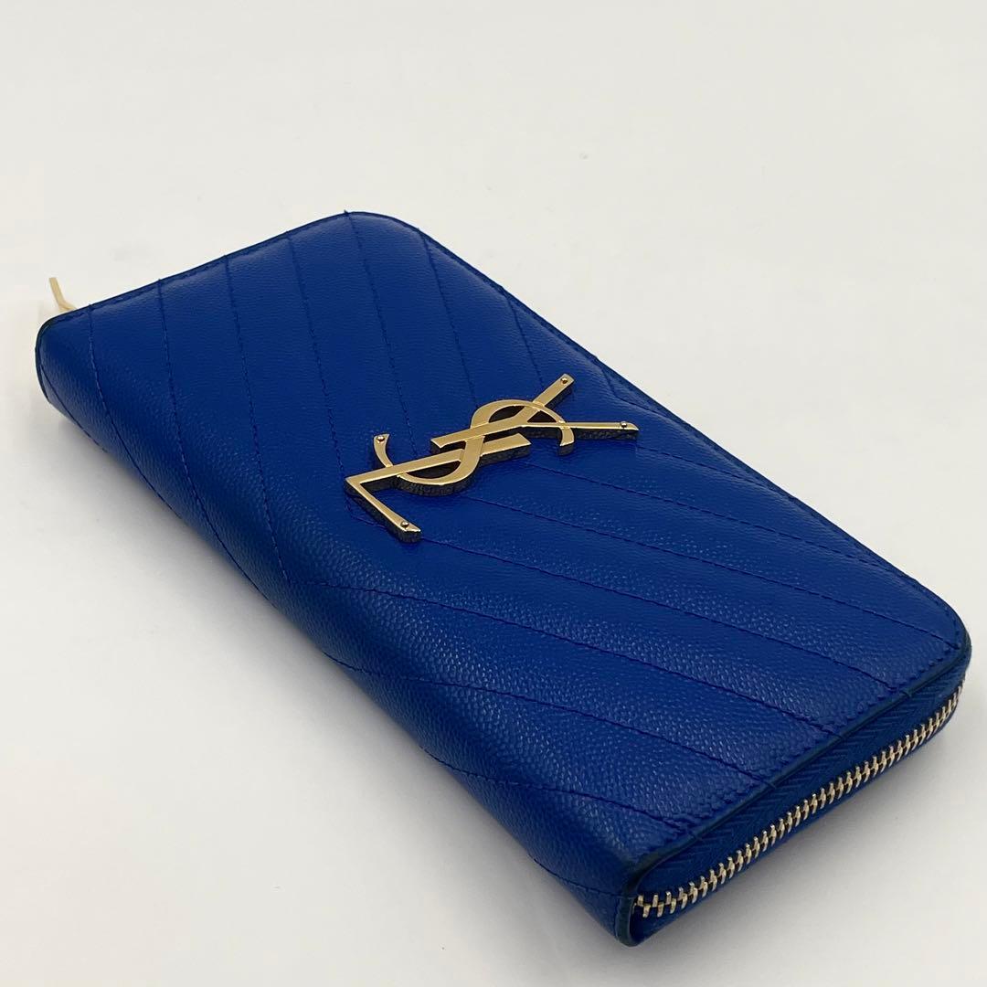 SAINT LAURENT 長財布 ラウンドファスナー カサンドラ ゴールドロゴ