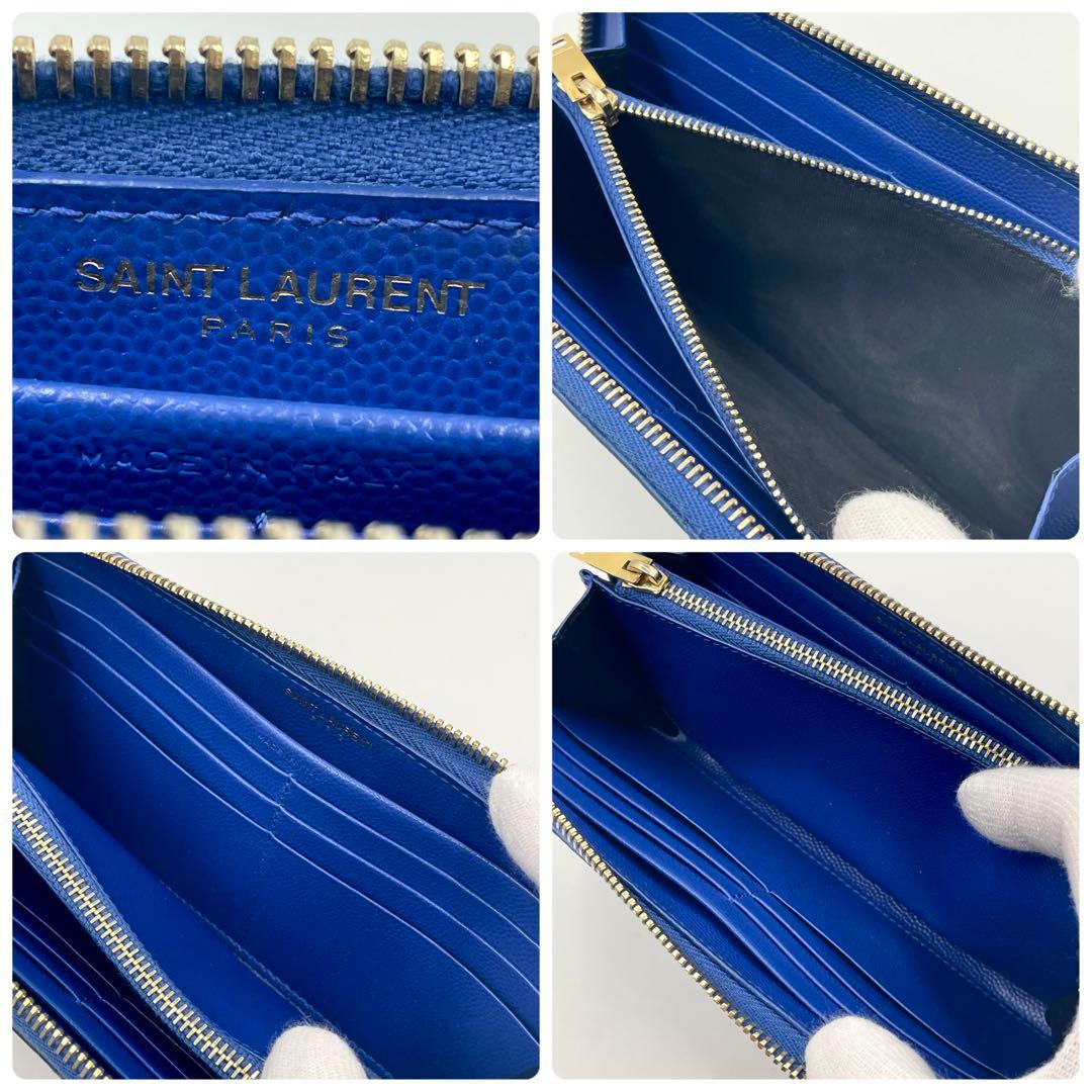 SAINT LAURENT 長財布 ラウンドファスナー カサンドラ ゴールドロゴ