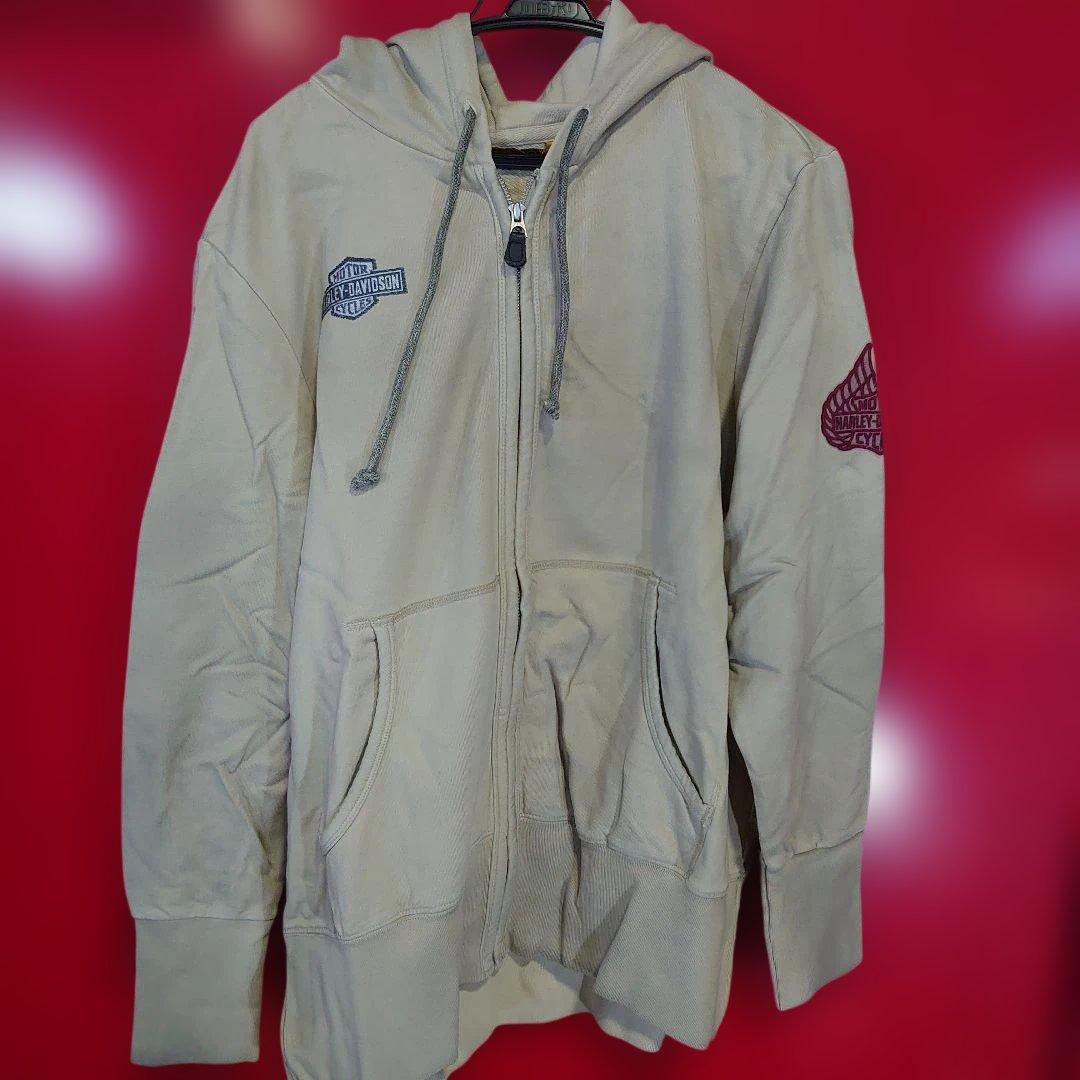 HARLEY DAVIDSON（ハーレーダビッドソン）パーカー　Ｌ　ベージュ