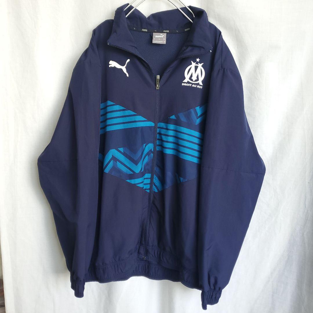 PUMA オリンピック・マルセイユ ナイロンジャケット サッカー ネイビー
