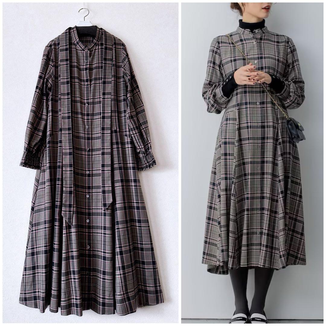 大きいサイズ＊組曲 附属リボンアレンジ Ａライン ワンピース＊２３区ICB自由区