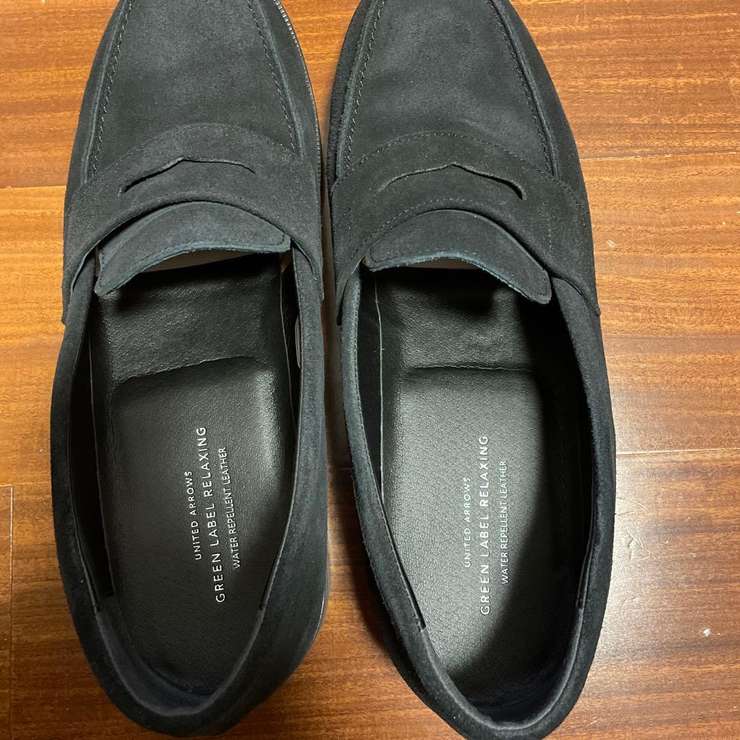 UNITED ARROWS 黒 撥水加工スエードローファー 8½