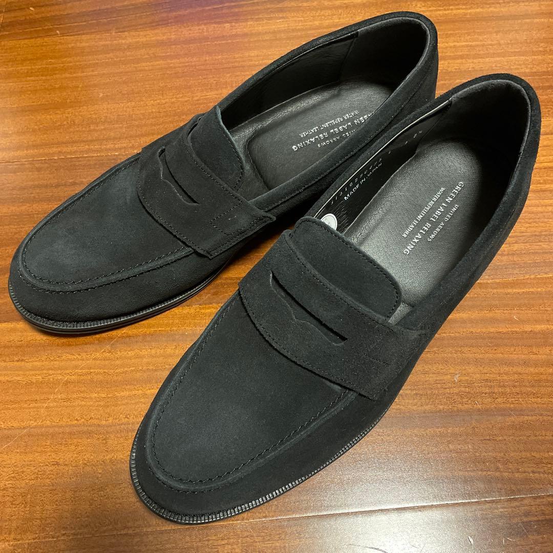 UNITED ARROWS 黒 撥水加工スエードローファー 8½