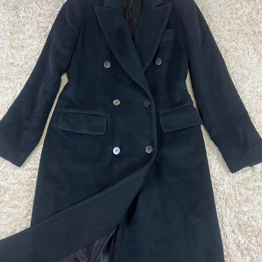 USA製 DONNA KARAN 厚手 ウール×アンゴラ ダブルチェスターコート