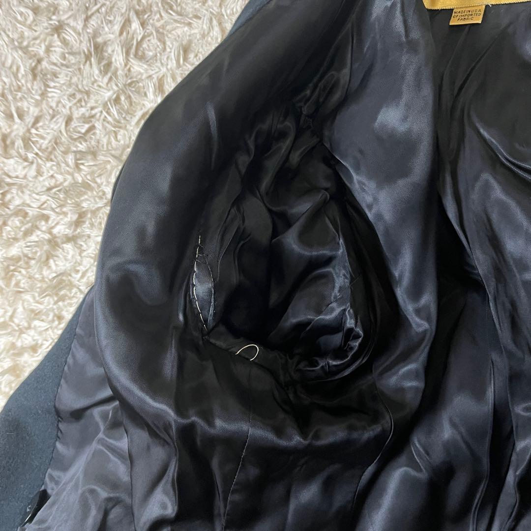 USA製 DONNA KARAN 厚手 ウール×アンゴラ ダブルチェスターコート