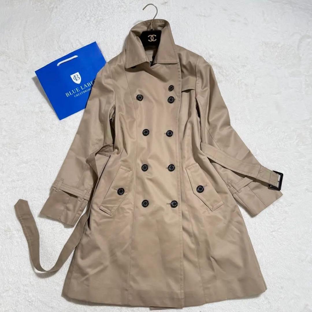 美品　ブルーレーベルクレストブリッジ たトレンチコート　ライナー付き 38
