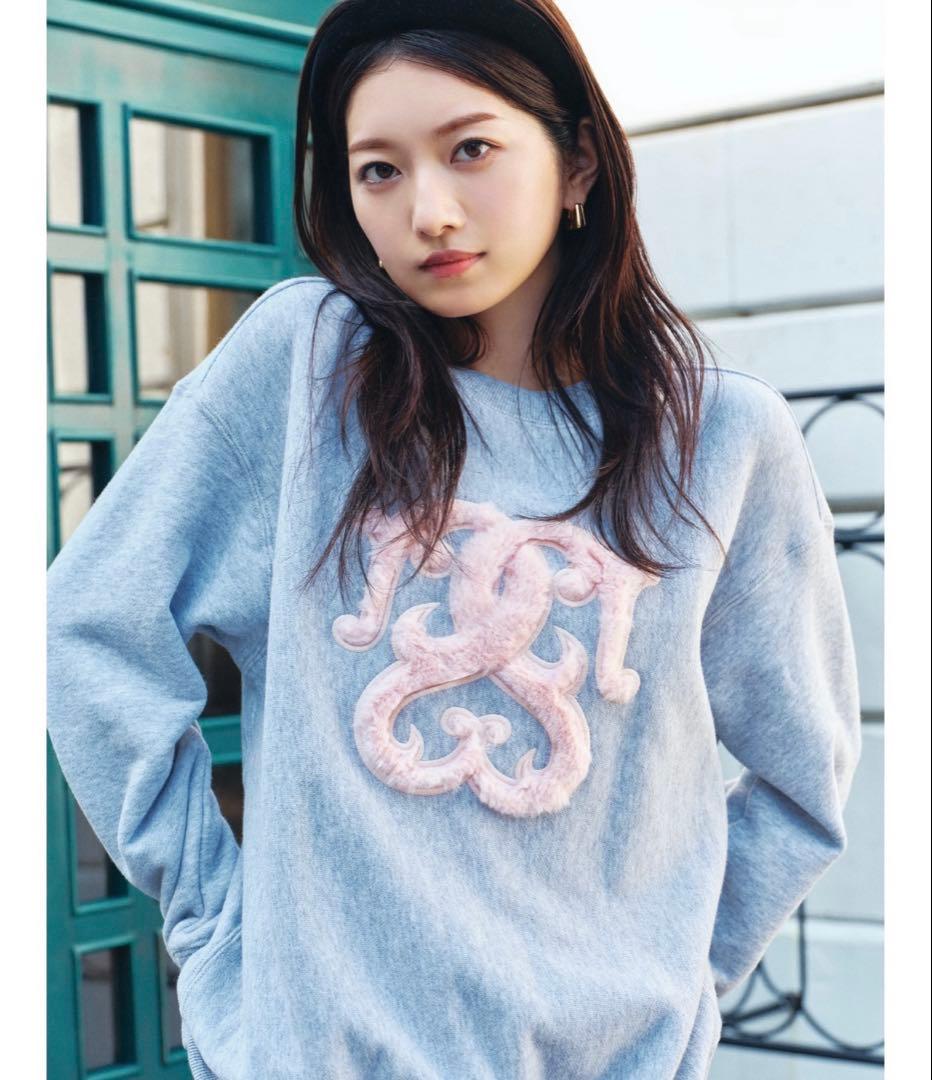 SNIDEL グレー 刺繍ロゴ トレーナー Fサイズ