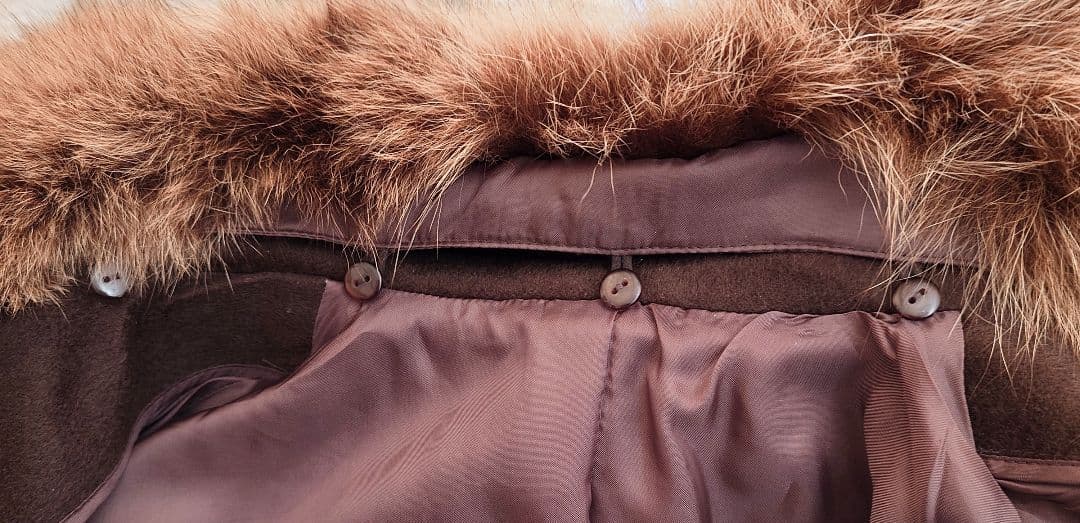 ブルーフォックス 襟付☆ カシミヤ 100%☆ マント ☆ コート ☆ カシミア