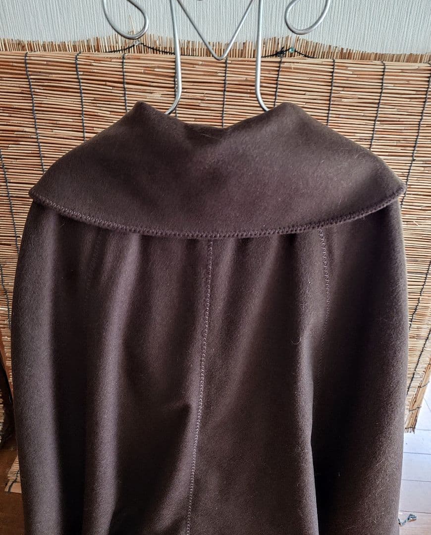 ブルーフォックス 襟付☆ カシミヤ 100%☆ マント ☆ コート ☆ カシミア