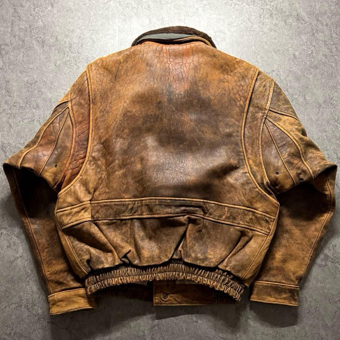 【90s vintage】フライトジャケット　G-1 A-2 短丈　本革　襟ボア