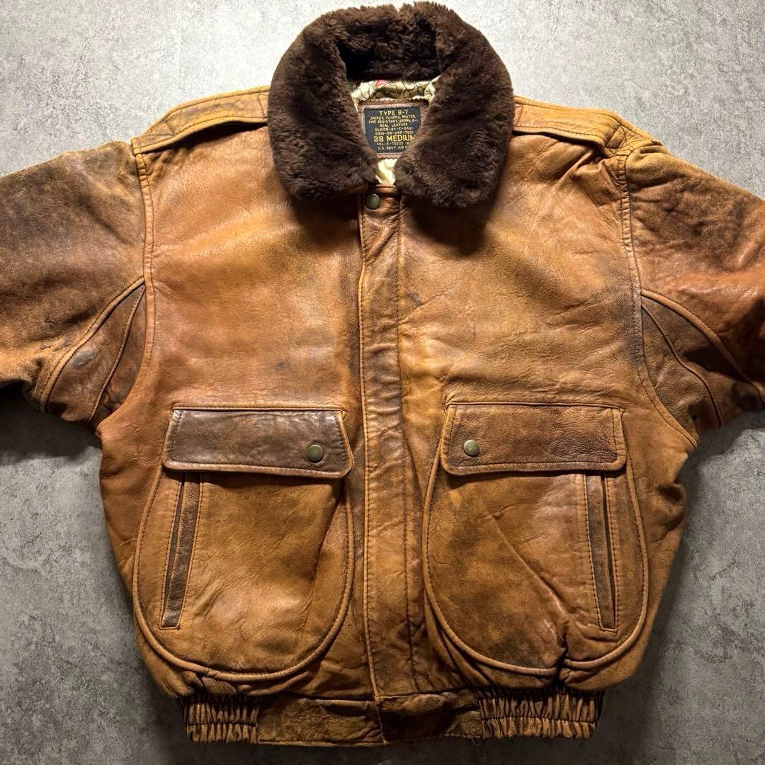 【90s vintage】フライトジャケット　G-1 A-2 短丈　本革　襟ボア