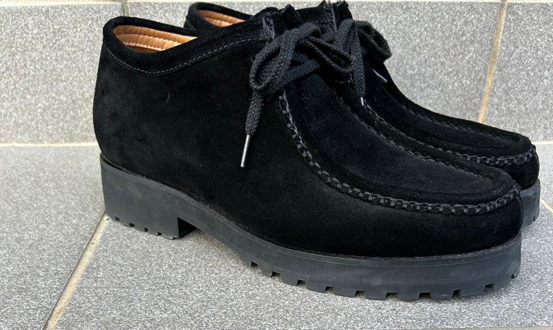 shiun BLACK SUEDE MOCCASIN Sサイズ