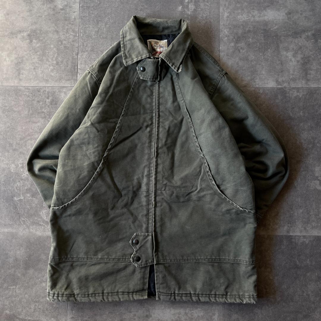80s WORK HORSE ダックジャケット キルティング 緑 XL A677