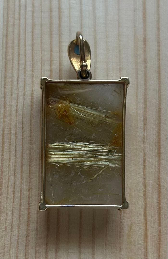 m*)様 ルチルクォーツ ペンダント&プチサファイアブルー&ゴールド