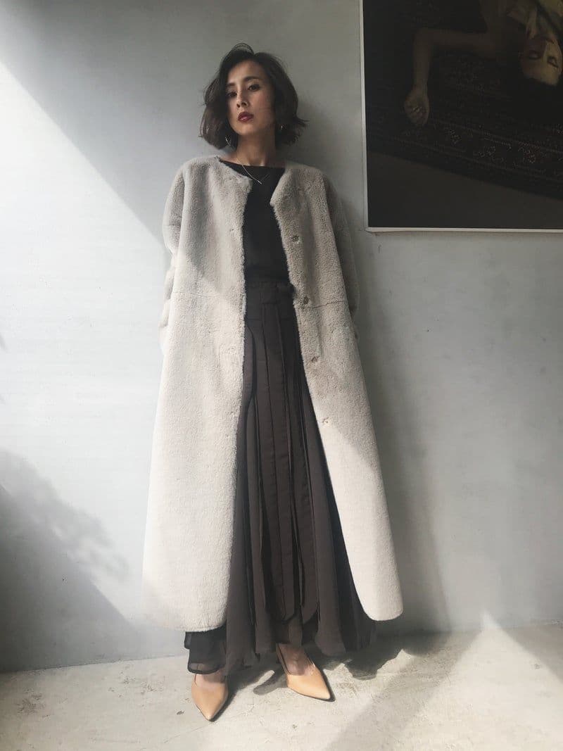 2WAY SOFT BOA LONG COAT　ameri vintage