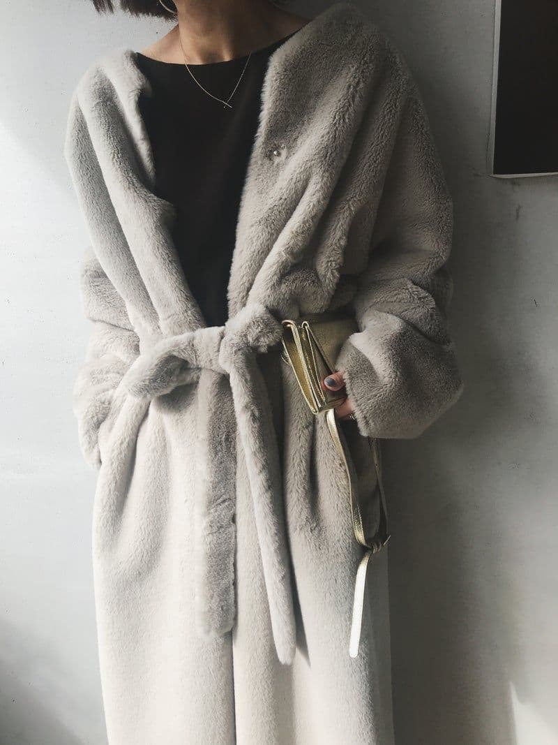 2WAY SOFT BOA LONG COAT　ameri vintage