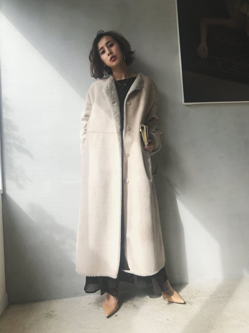 2WAY SOFT BOA LONG COAT　ameri vintage
