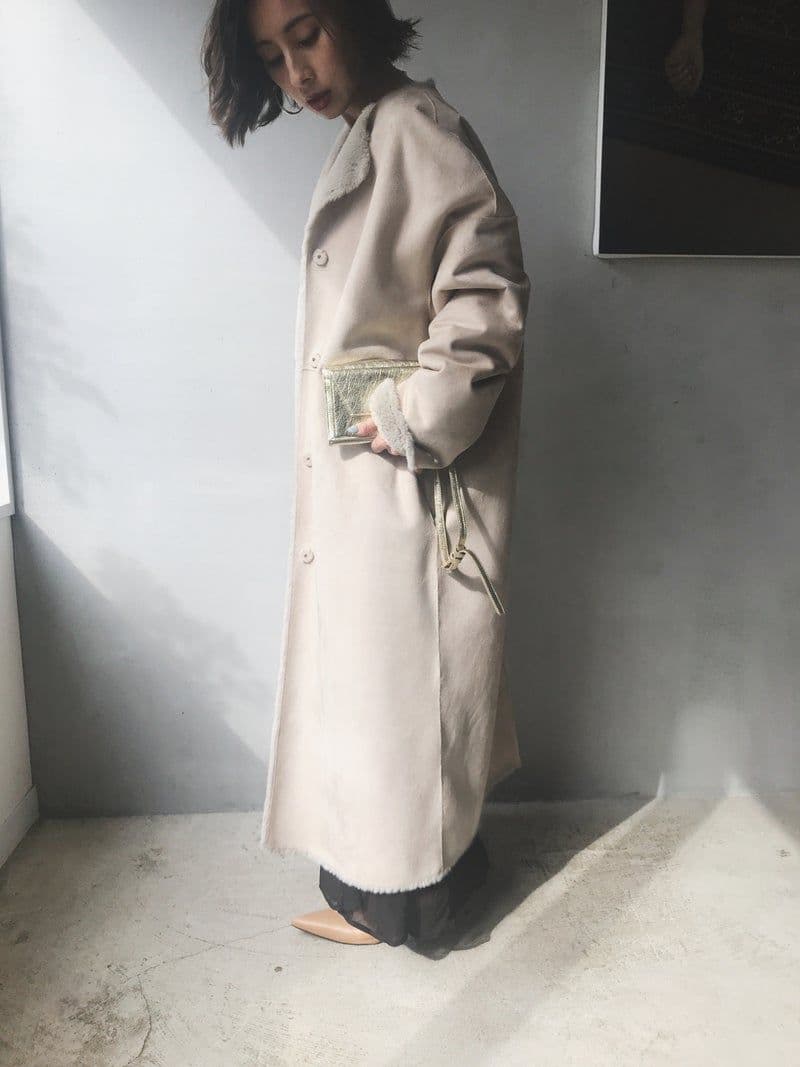 2WAY SOFT BOA LONG COAT　ameri vintage