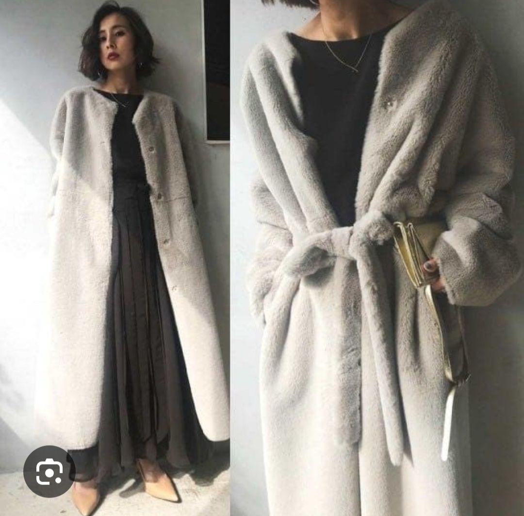 2WAY SOFT BOA LONG COAT　ameri vintage