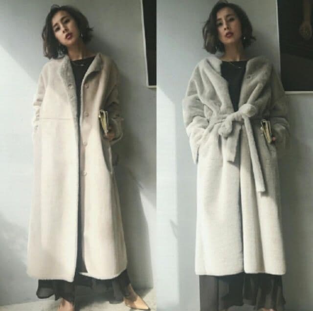2WAY SOFT BOA LONG COAT　ameri vintage
