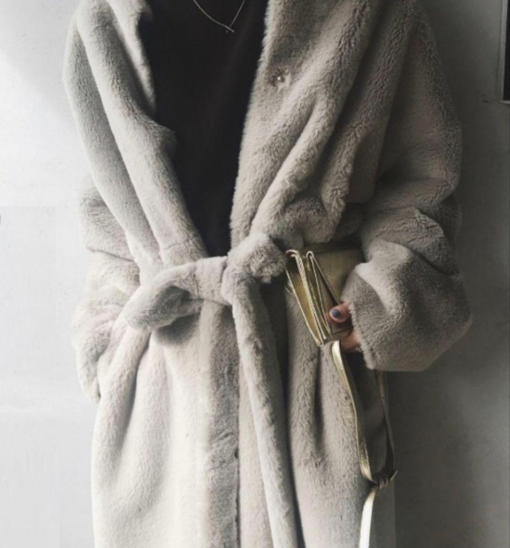 2WAY SOFT BOA LONG COAT　ameri vintage