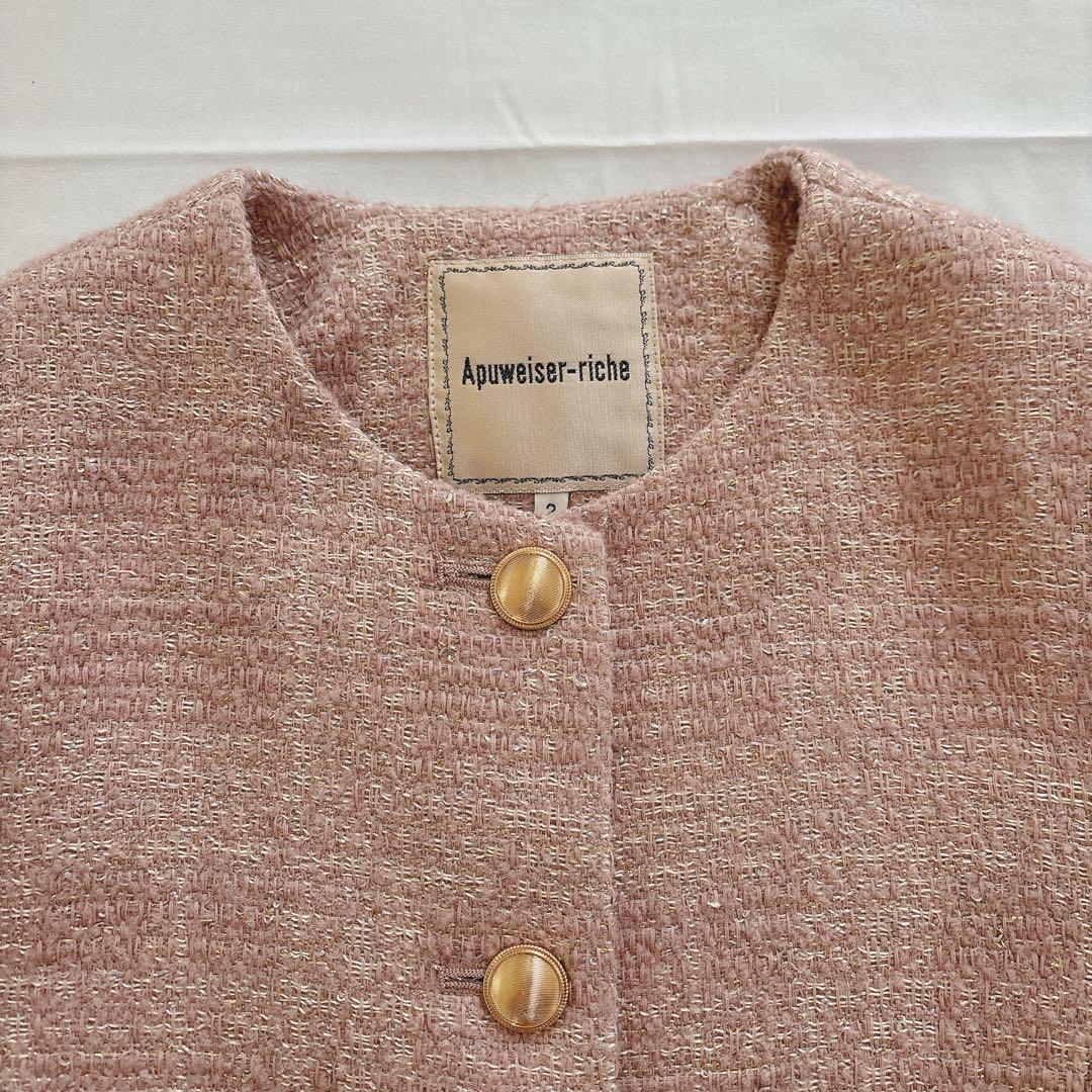 【新品】アプワイザーリッシェ　ツイードジャケット　ピンク　M