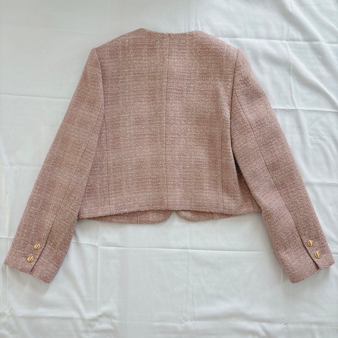 【新品】アプワイザーリッシェ　ツイードジャケット　ピンク　M