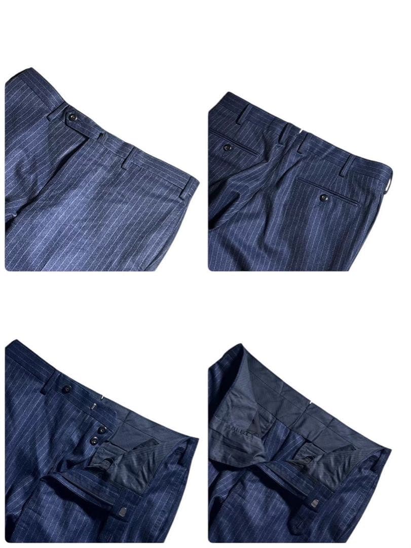 バーニーズニューヨーク カノニコ スーツ セットアップ ネイビー ストライプ