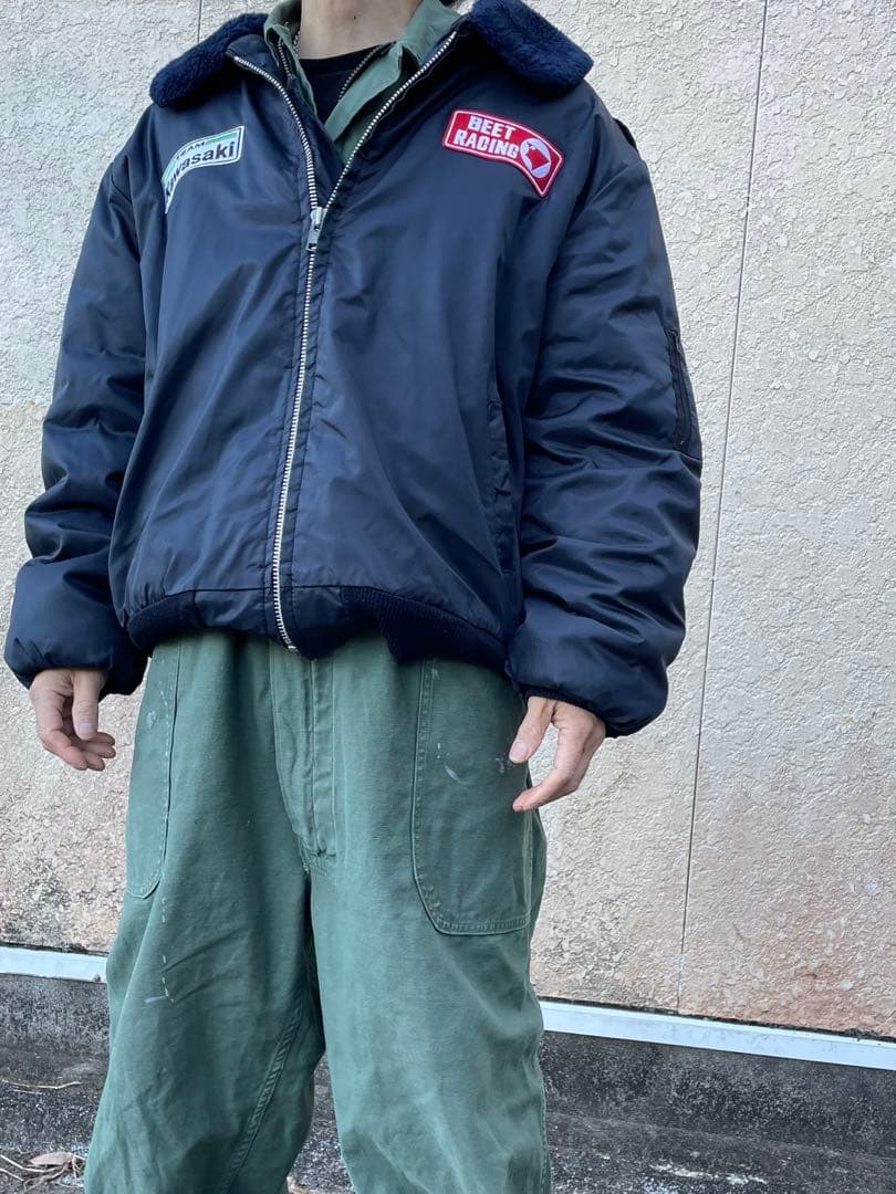 USA製ボンバージャケットMA1ヴィンテージKawasaki