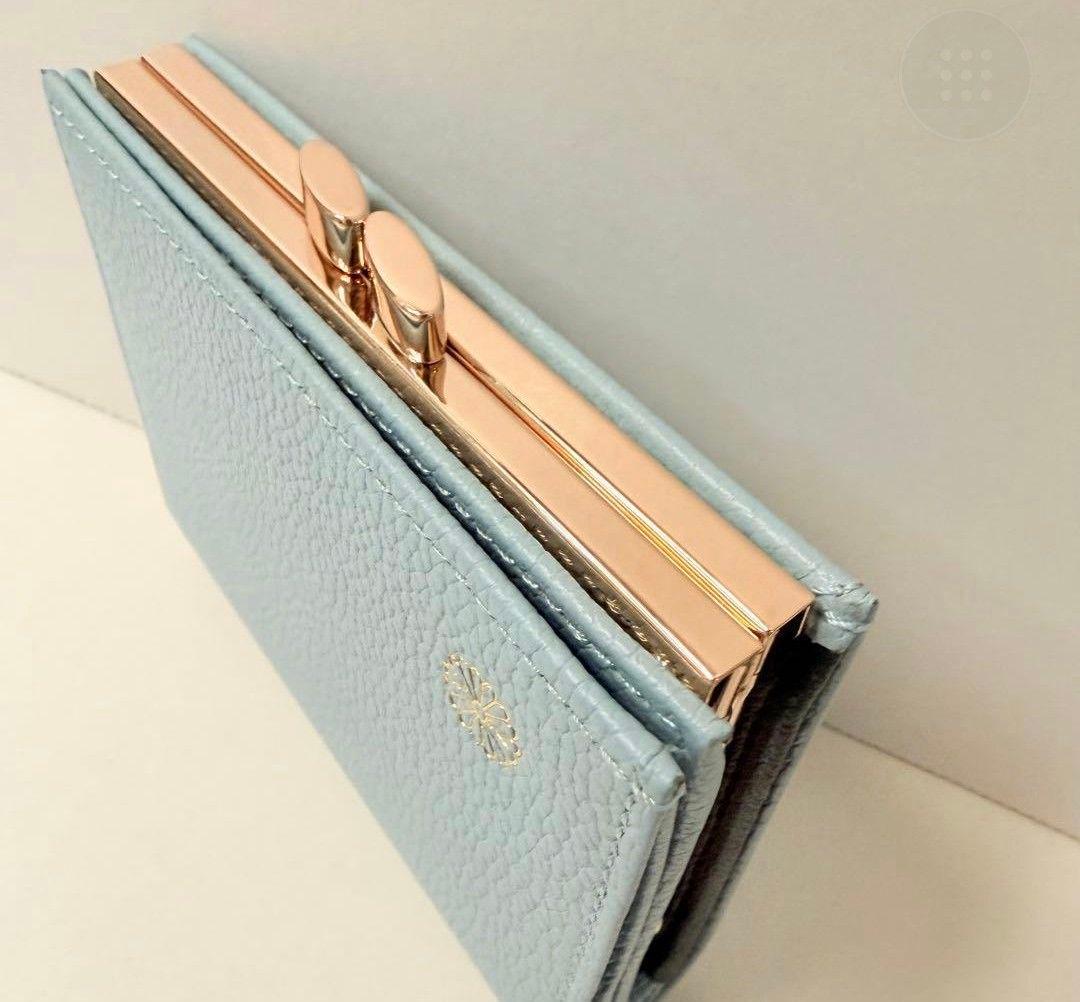 【使用済】皇居 がま口財布　 青（水色）