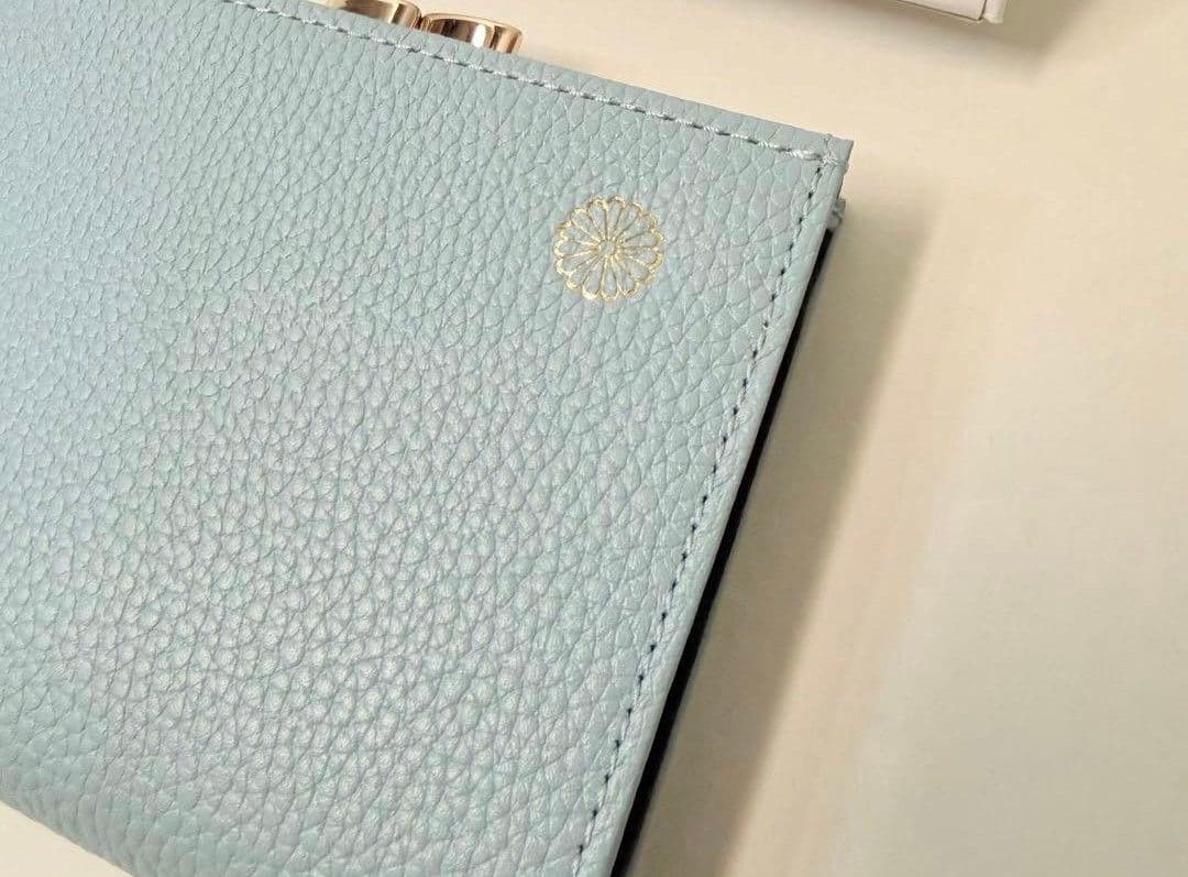 【使用済】皇居 がま口財布　 青（水色）