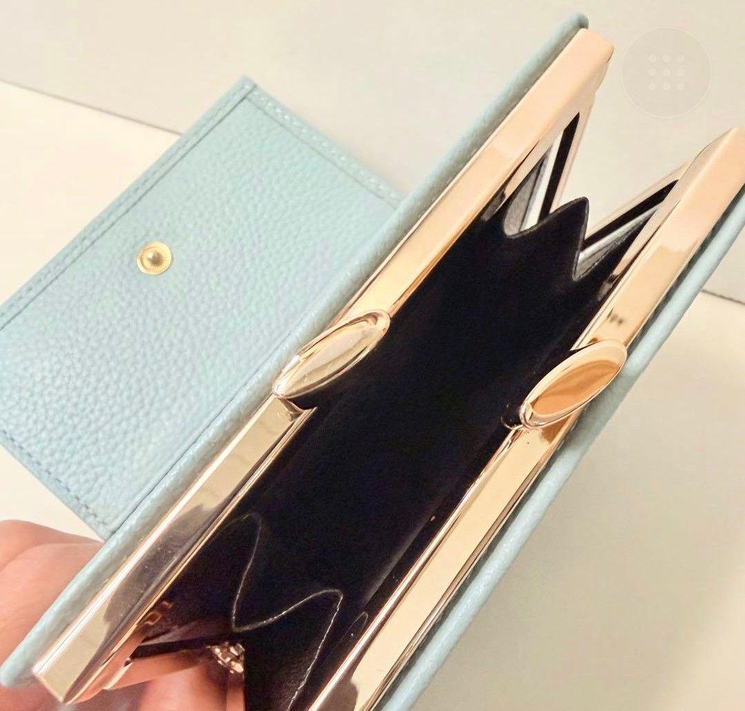 【使用済】皇居 がま口財布　 青（水色）