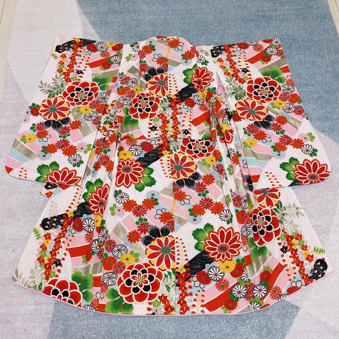 七五三 5歳 6歳 小さめ7歳 アンティーク 着物 帯 バッグ 草履 セット