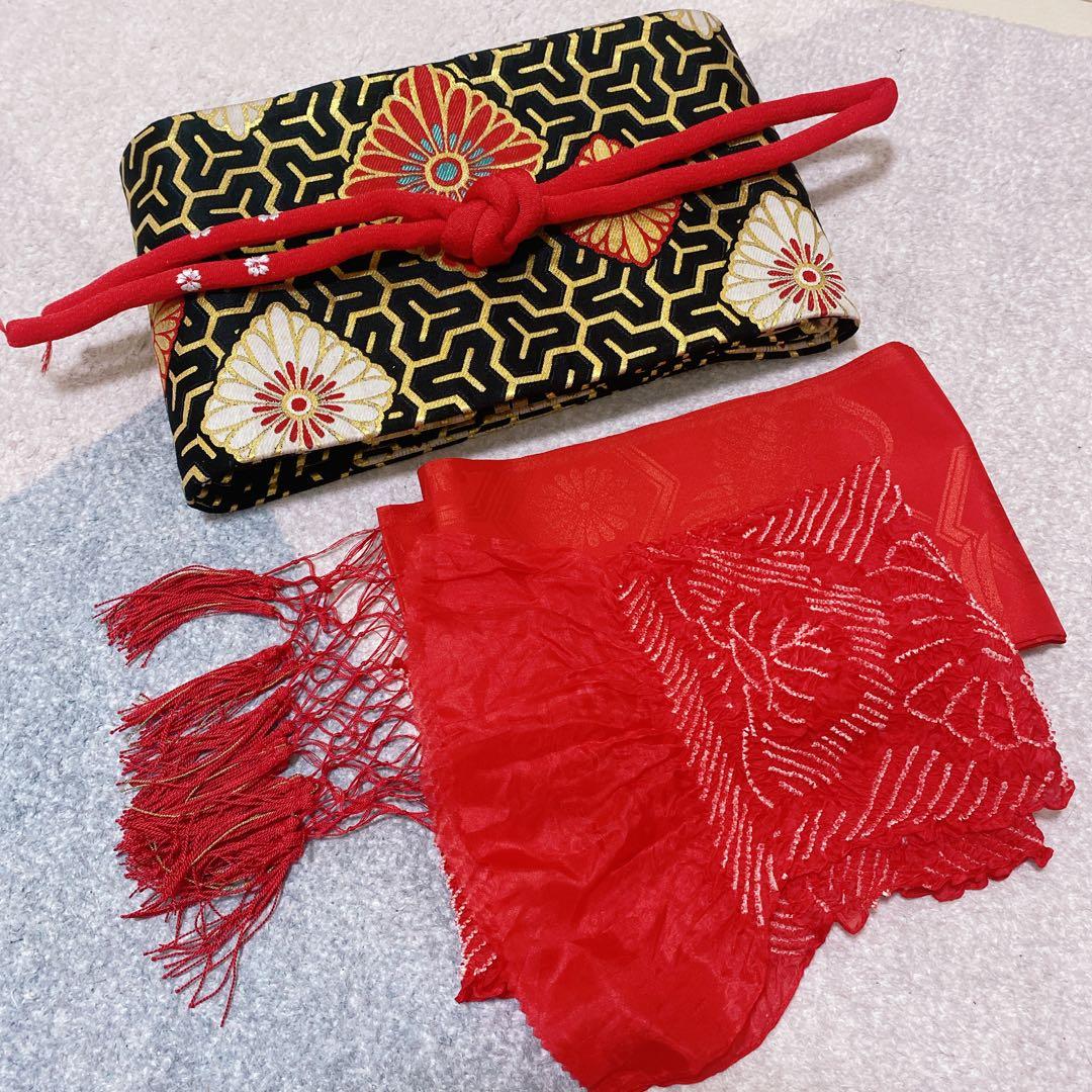 七五三 5歳 6歳 小さめ7歳 アンティーク 着物 帯 バッグ 草履 セット