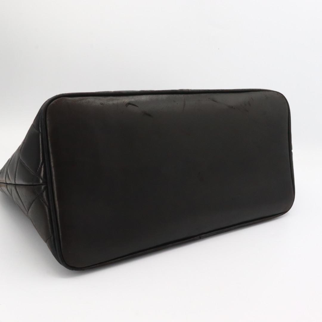 シャネル　ラムスキン　マトラッセ　復刻トートバッグ　ココマーク　ブラック