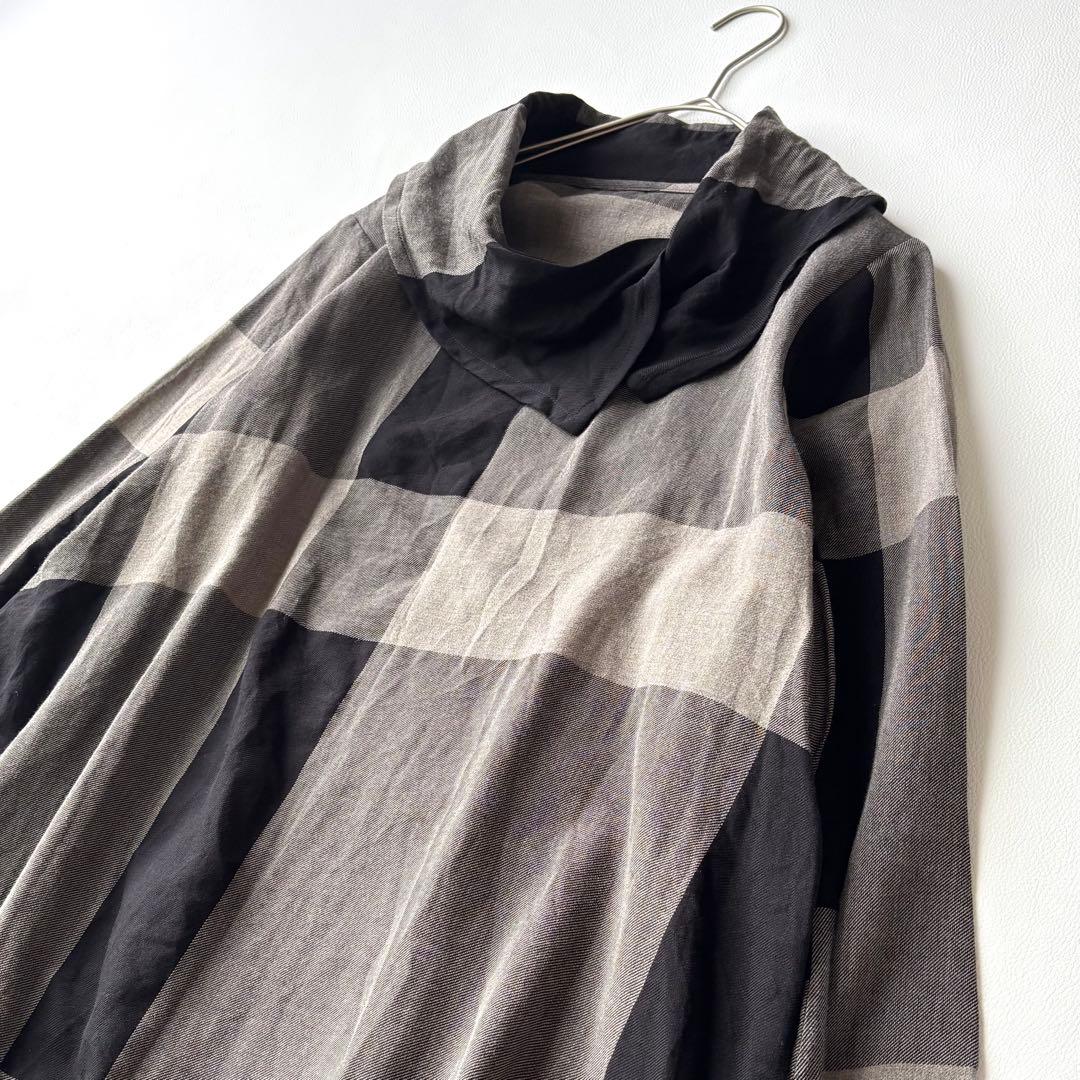 センソユニコ　芽風　コットンビエラチェック チュニック　アシメ　2024年
