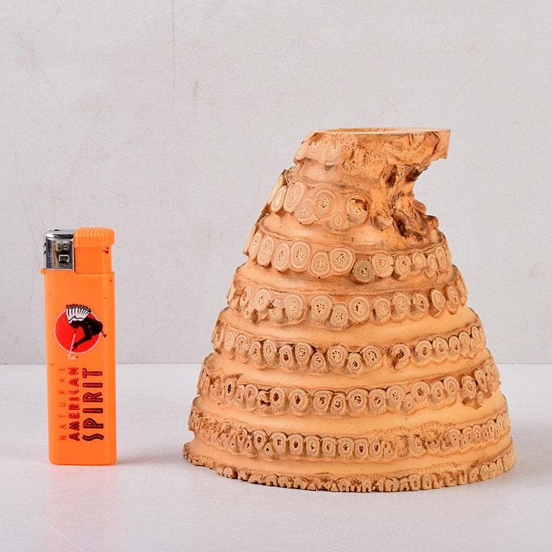 茶道具　林竹作　稲束花入　銘「松風」　大徳寺　紫野　藤田寛道書付箱　Z　8539